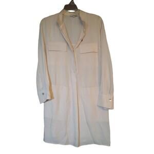 VINCE Ecru Utility Cream Shirt Dress. Xsmall